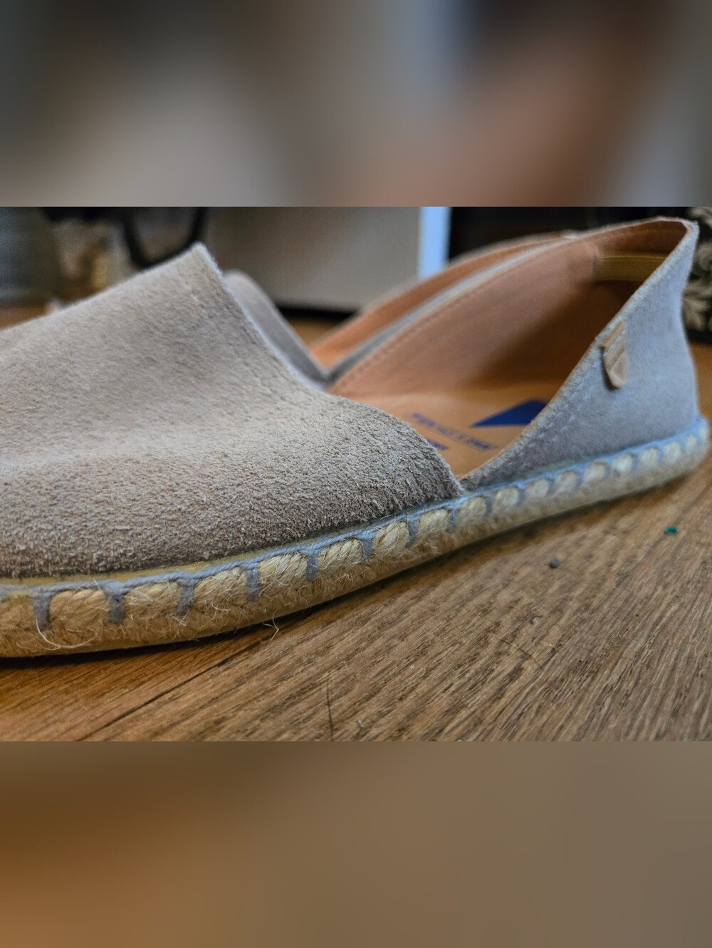 VERBENAS Suede Espadrille Slip-Ons in Light Gray Size 8.5 - Picture 5 of 9